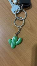 Custom Cactus Keychain with Charm | Personalized Acrylic Keychain